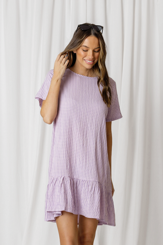 Lucy Gingham Dress - Lilac